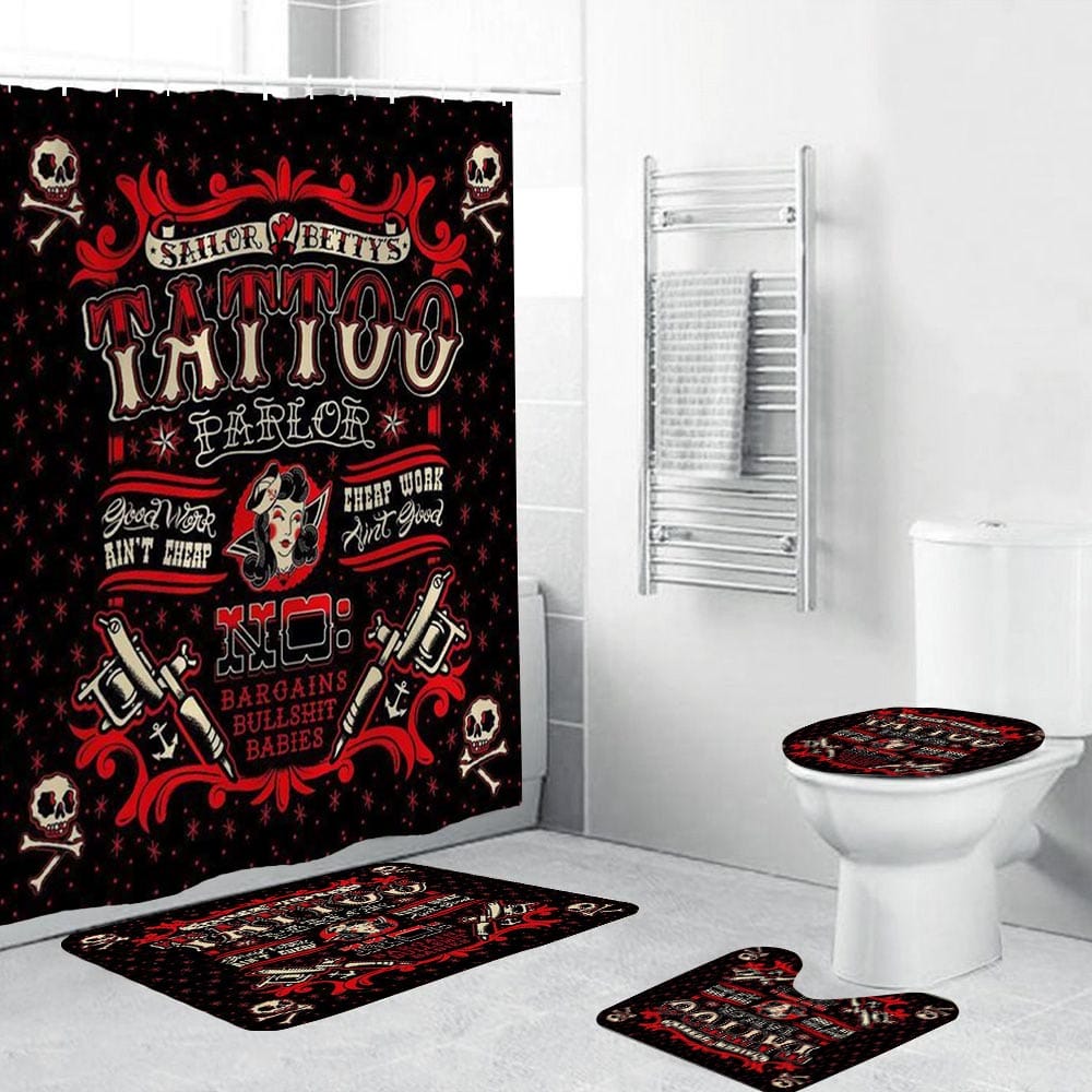 Sailor Bettys Tattoo Parlor Shower Curtain | Tattoo Style Shower Curtain