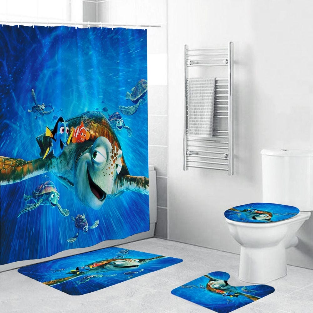 Finding Dory Shower Curtain, Nemo and Sea Turtle Bathroom Curtain