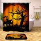 Silhouette Castle and Tree Halloween Shower Curtain, Waterproof, Halloween Bathroom Decor