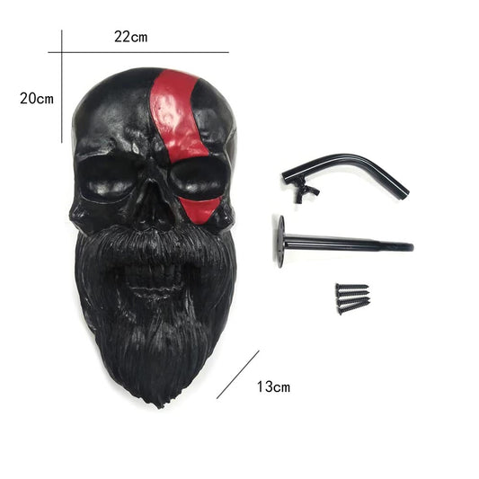 Motocycle Skull Helmet Wall Mount, Resin Skull Helmet Rack