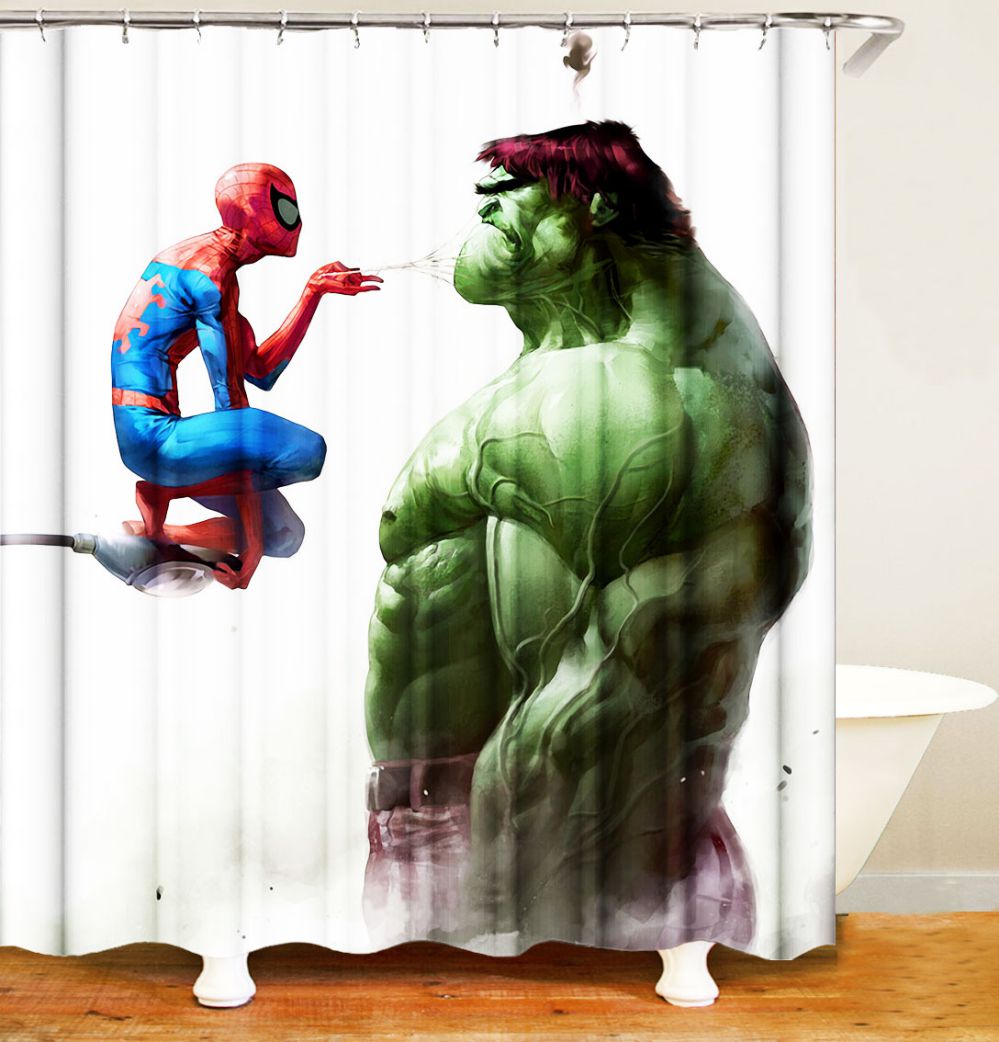 Spiderman and Hulk Shower Curtain | Spiderman Hulk Shower Curtain