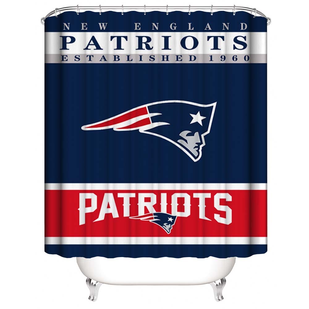 New England Patriots Shower Curtain, Football Patriots Bathroom Decor