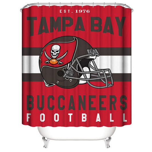 Sport Football Team Helmet Flag Tampa Bay Buccaneers Shower Curtain