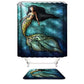Stained Art Teal Mermaid Shower Curtain
