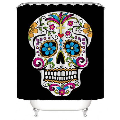 Sugar Skull Shower Curtain | Candy Skull Shower Curtain