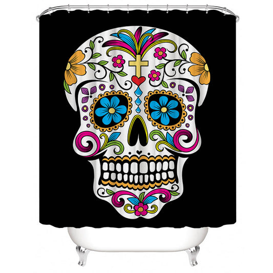 Sugar Skull Shower Curtain | Candy Skull Shower Curtain