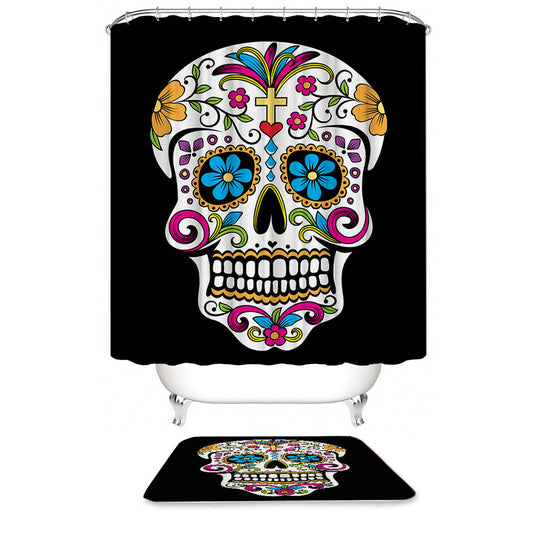 Sugar Skull Shower Curtain | Candy Skull Shower Curtain