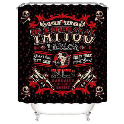 Sailor Bettys Tattoo Parlor Shower Curtain | Tattoo Style Shower Curtain