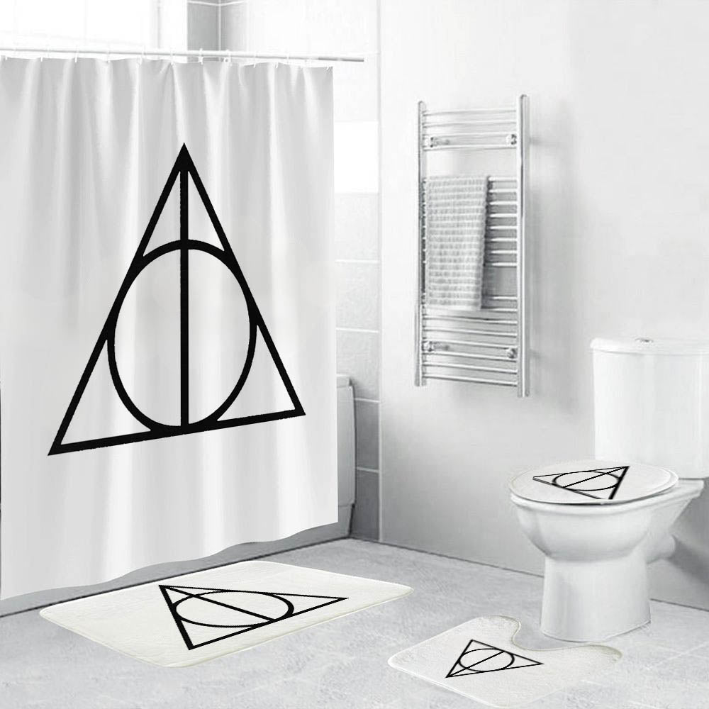 Simple Symbol Deadthly Hallow Shower Curtain | Deadthly Hallow Bathroom Curtain
