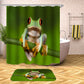 Green Rainforest Tree Frog Shower Curtain | Cute Tree Frog Bathroom Curtain