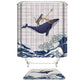 Cat Riding Whale Shower Curtain, Whimsical Poseidon Cat Bathroom Curtain