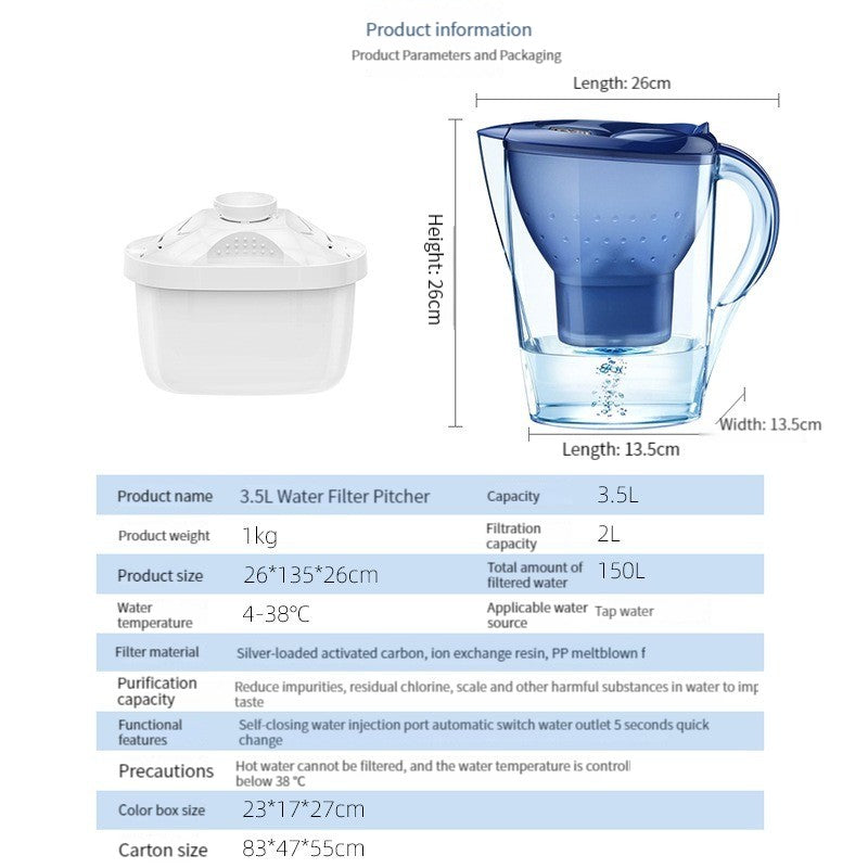 3.5L Pure Water Filter Pitcher with Electronic Indicator