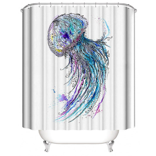 Watercolor Ocean Animal Jellyfish Shower Curtain