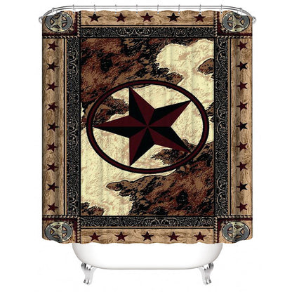 Western Country Texas Star Shower Curtain