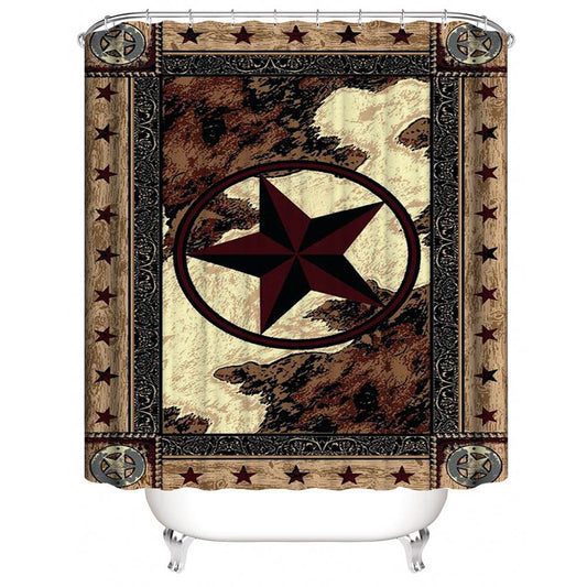 Western Country Texas Star Shower Curtain