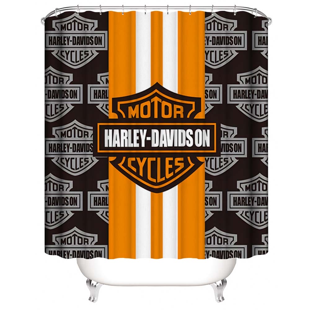 Harley Davidson Shower Curtain Set, Motro Style Harley Davidson Bathroom Curtain