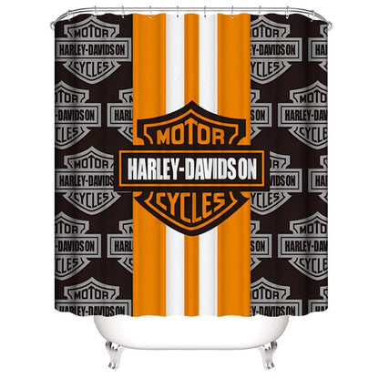 Harley Davidson Shower Curtain Set, Motro Style Harley Davidson Bathroom Curtain