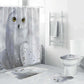 White Owl Fabric Shower Curtain, Owl Bathroom Decor