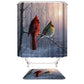 Winter Forest Cardinal Shower Curtain, Red Birds Bathroom Curtain
